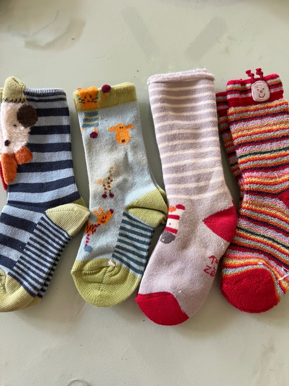 Catimini Vintage Kids Striped & Character Crew Socks Multi Color Made in France